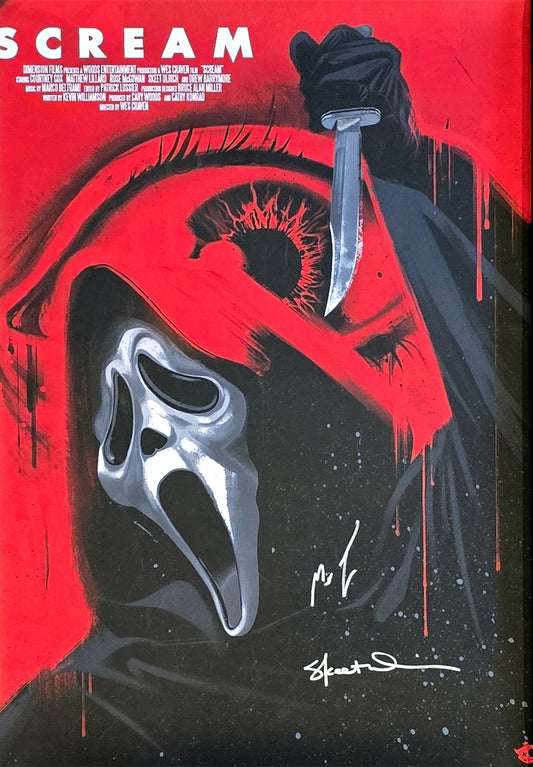 Scream Poster Dual Autographed Matthew Lillard Skeet Ulrich Beckett COA